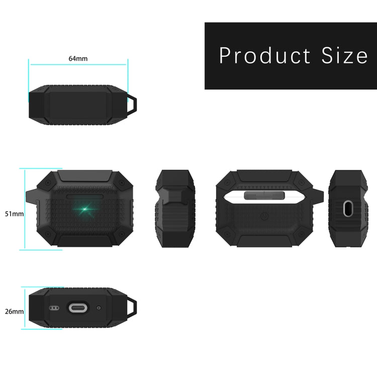 For AirPods Pro Wireless Earphones Shockproof Armor Protective Case(Black) - For AirPods Pro by buy2fix | Online Shopping UK | buy2fix
