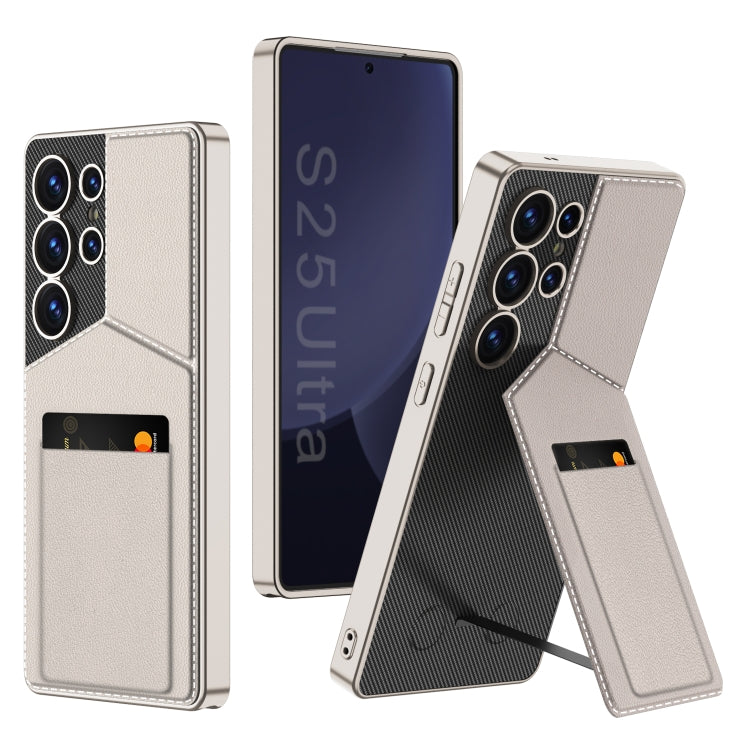 For Samsung Galaxy S25 Ultra 5G GKK Rotor Bracket Recessed Card Bag Full Coverage Phone Case(Grey) - Galaxy S25 Ultra 5G Cases by GKK | Online Shopping UK | buy2fix