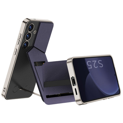 For Samsung Galaxy S25 5G GKK Rotor Bracket Recessed Card Bag Full Coverage Phone Case(Black) - Galaxy S25 5G Cases by GKK | Online Shopping UK | buy2fix