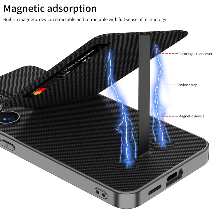 For Samsung Galaxy S25 5G GKK Rotor Bracket Recessed Card Bag Full Coverage Phone Case(Black) - Galaxy S25 5G Cases by GKK | Online Shopping UK | buy2fix