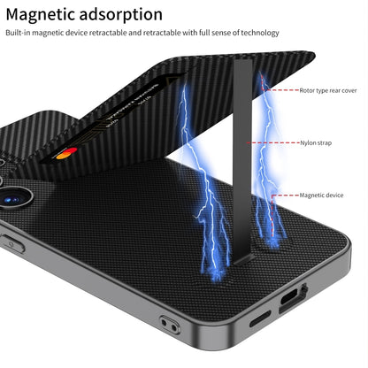 For Samsung Galaxy S25 5G GKK Rotor Bracket Recessed Card Bag Full Coverage Phone Case(Black) - Galaxy S25 5G Cases by GKK | Online Shopping UK | buy2fix