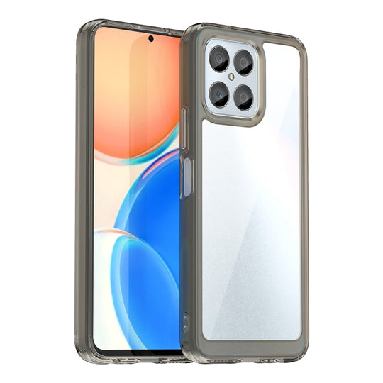 For Honor 70 Lite Colorful Series Acrylic Hybrid TPU Phone Case(Transparent Grey)