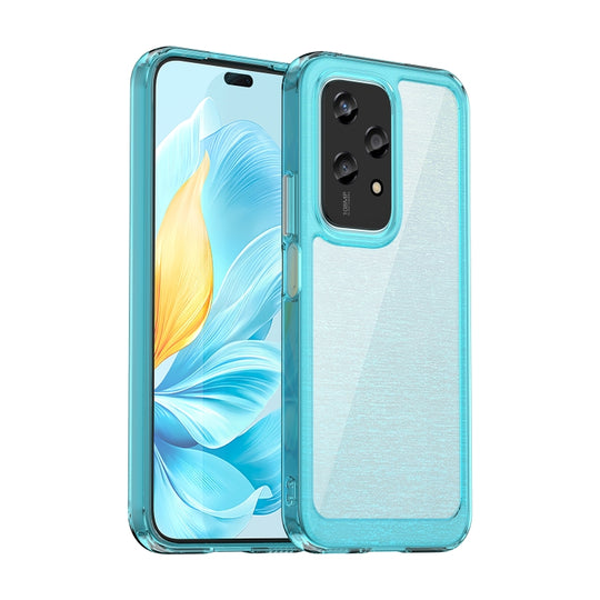 For Honor 200 Lite Global Colorful Series Acrylic Hybrid TPU Phone Case(Transparent Blue)