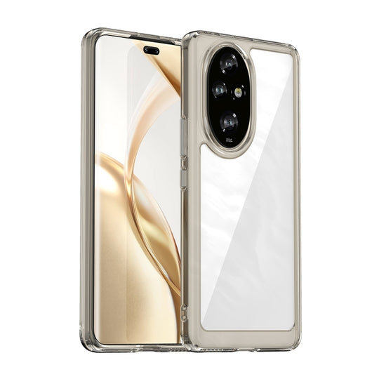 For Honor 200 Pro Colorful Series Acrylic Hybrid TPU Phone Case(Transparent Grey)