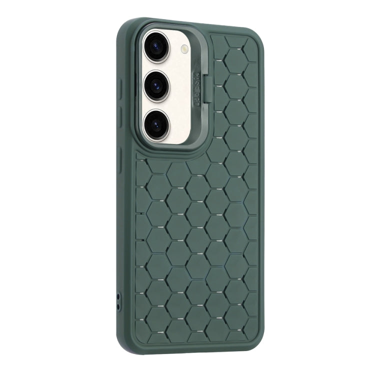 For Samsung Galaxy S23 5G Honeycomb Radiating Lens Holder Magsafe Phone Case(Green) - Galaxy S23 5G Cases by buy2fix | Online Shopping UK | buy2fix