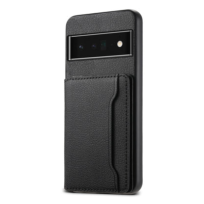For Google Pixel 6 Pro Calf Texture Card Bag Design Full Coverage Phone Case(Black) by buy2fix