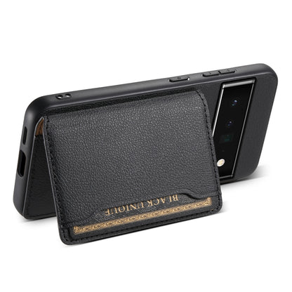 For Google Pixel 6 Pro Calf Texture Card Bag Design Full Coverage Phone Case(Black) by buy2fix