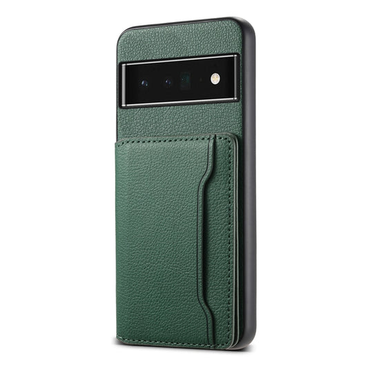 For Google Pixel 6 Pro Calf Texture Card Bag Design Full Coverage Phone Case(Green) by buy2fix