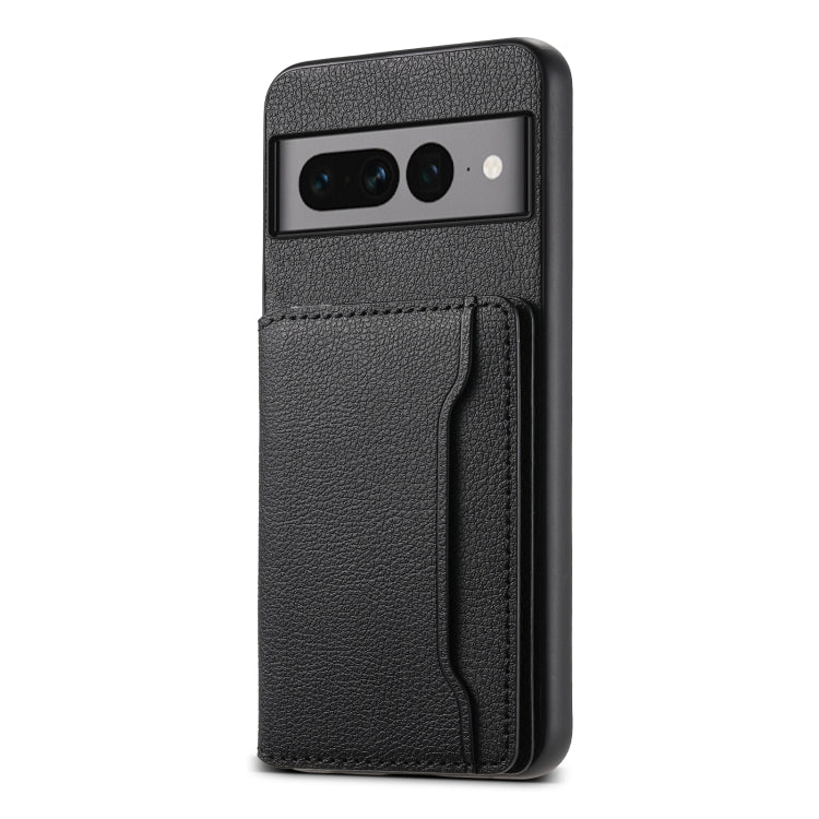 For Google Pixel 7 Pro 5G Calf Texture Card Bag Design Full Coverage Phone Case(Black) by buy2fix