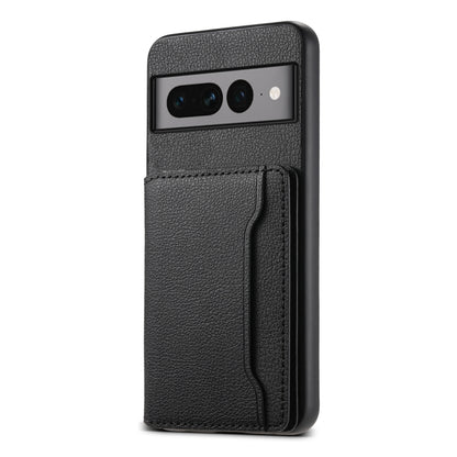For Google Pixel 7 Pro 5G Calf Texture Card Bag Design Full Coverage Phone Case(Black) by buy2fix