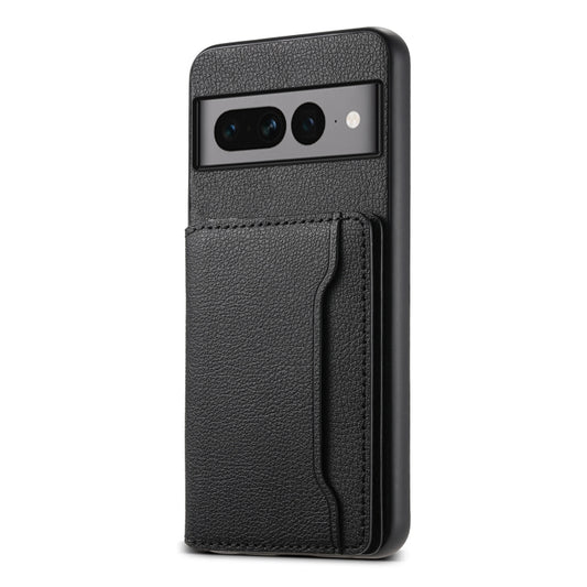 For Google Pixel 7 Pro 5G Calf Texture Card Bag Design Full Coverage Phone Case(Black) by buy2fix