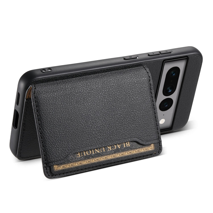 For Google Pixel 7 Pro 5G Calf Texture Card Bag Design Full Coverage Phone Case(Black) by buy2fix