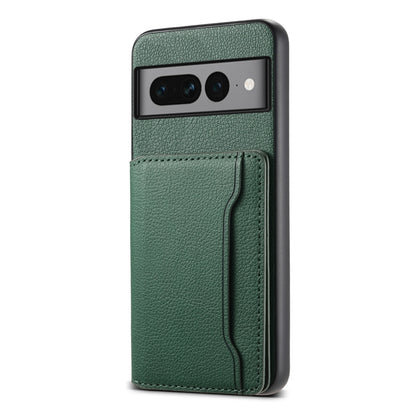 For Google Pixel 7 Pro 5G Calf Texture Card Bag Design Full Coverage Phone Case(Green) by buy2fix