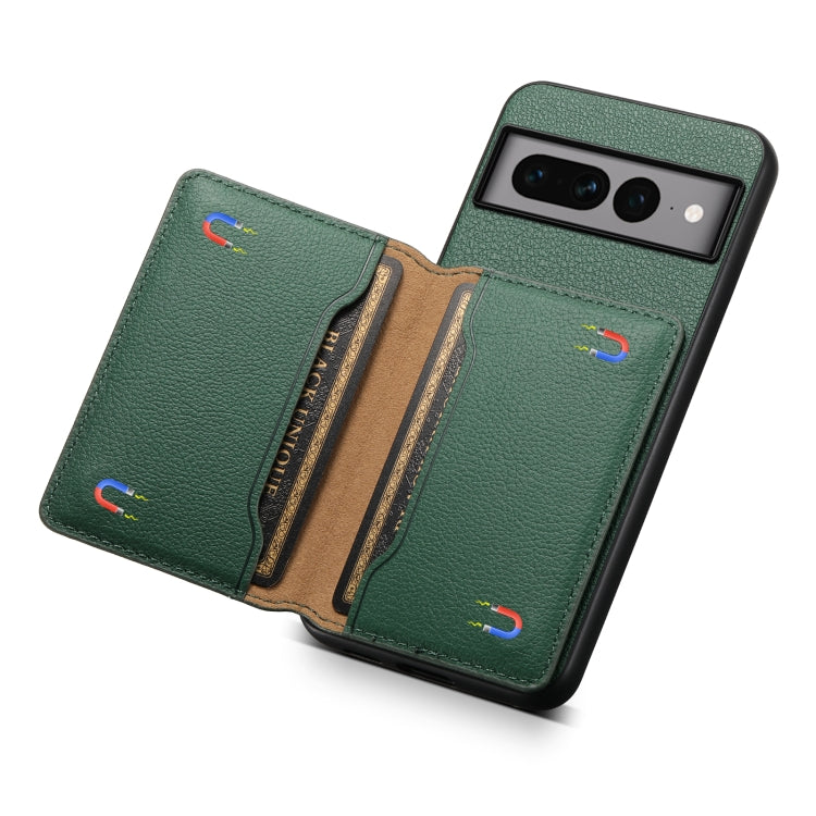 For Google Pixel 7 Pro 5G Calf Texture Card Bag Design Full Coverage Phone Case(Green) by buy2fix