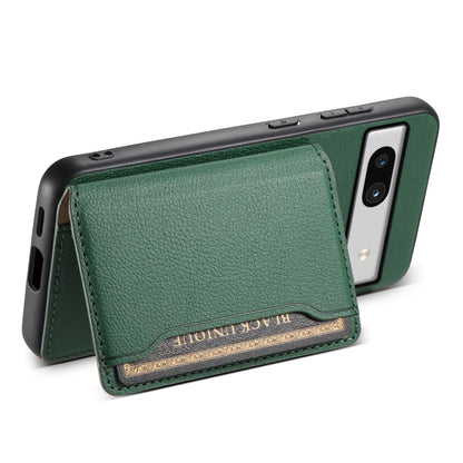For Google Pixel 7a Calf Texture Card Bag Design Full Coverage Phone Case(Green) by buy2fix
