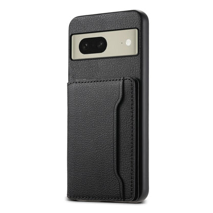 For Google Pixel 8 Calf Texture Card Bag Design Full Coverage Phone Case(Black) by buy2fix