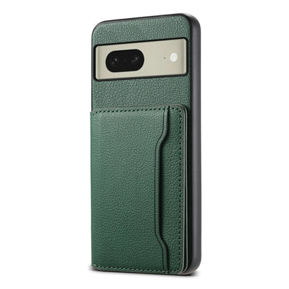 For Google Pixel 8 Calf Texture Card Bag Design Full Coverage Phone Case(Green) by buy2fix