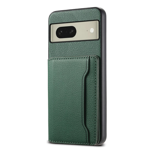 For Google Pixel 8 Calf Texture Card Bag Design Full Coverage Phone Case(Green) by buy2fix