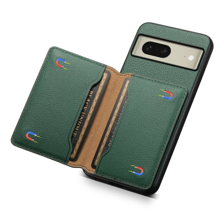For Google Pixel 8 Calf Texture Card Bag Design Full Coverage Phone Case(Green) by buy2fix