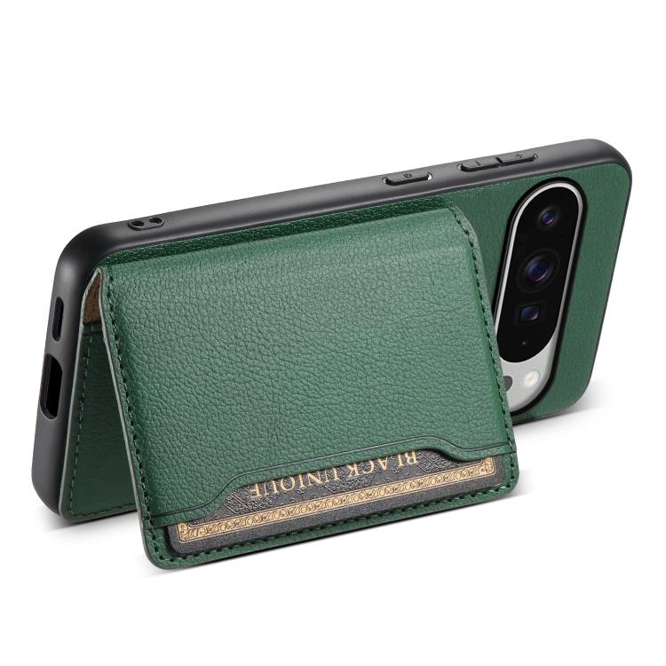 For Google Pixel 10 Pro XL Calf Texture Card Bag Design Full Coverage Phone Case(Green) - Google Cases by buy2fix | Online Shopping UK | buy2fix