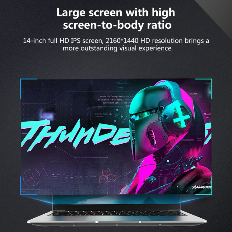 14 inch Laptop, 8GB+256GB, Windows 10 Home Intel Celeron J4105 Quad Core(Silver) - Others by buy2fix | Online Shopping UK | buy2fix