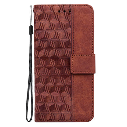 For Google Pixel 9 Geometric Embossed Leather Phone Case(Brown) by buy2fix