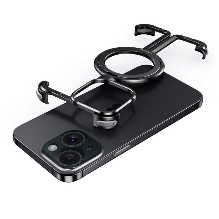 For iPhone 15 MagSafe Magnetic Frameless Holder Phone Case(Black) by buy2fix
