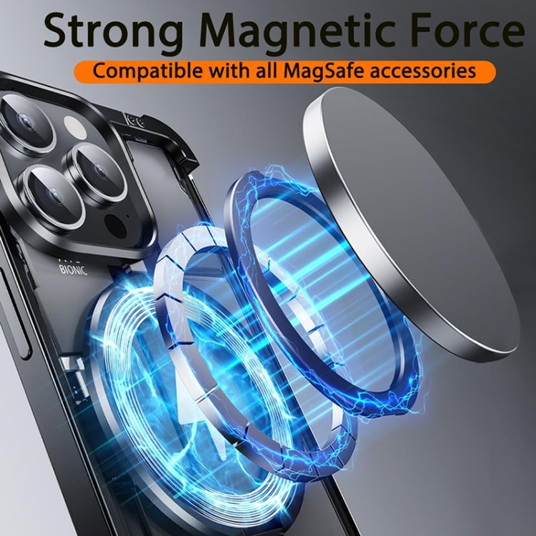 For iPhone 15 MagSafe Magnetic Frameless Holder Phone Case(Black) by buy2fix