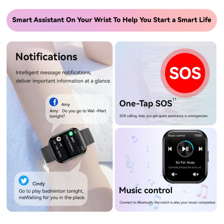 GTS6 1.69 inch Runmefit Pressure MET BT Call Smart Watch, Heart Rate / Blood Pressure / Body Temperature(Blue) by buy2fix