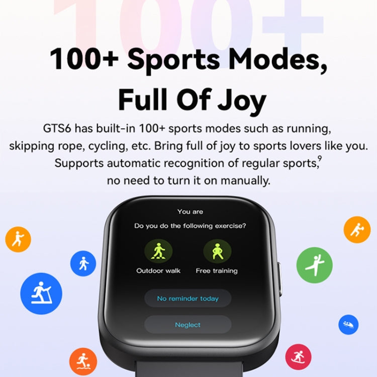 GTS6 1.69 inch Runmefit Pressure MET BT Call Smart Watch, Heart Rate / Blood Pressure / Body Temperature(Black) by buy2fix