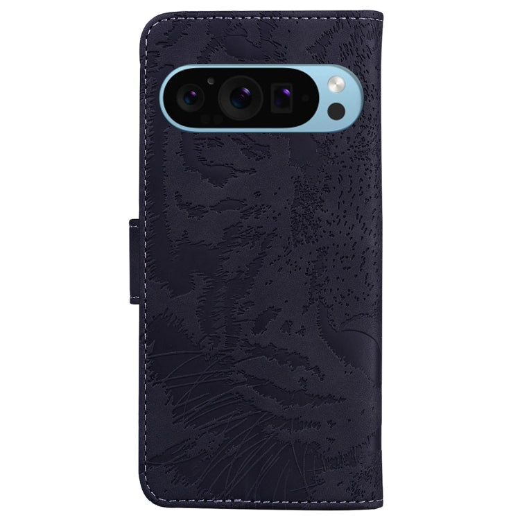 For Google Pixel 9 Tiger Embossing Pattern Flip Leather Phone Case(Black) by buy2fix