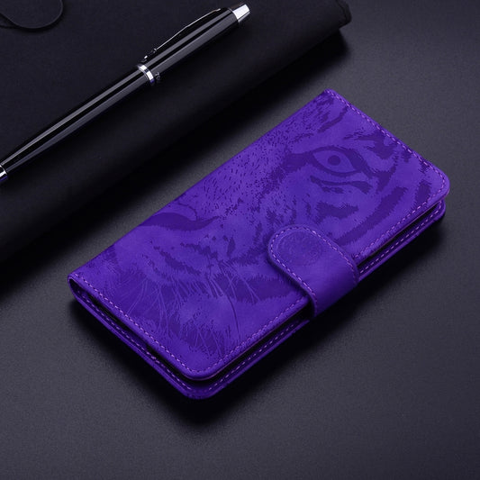 For Google Pixel 9 Tiger Embossing Pattern Flip Leather Phone Case(Purple) by buy2fix