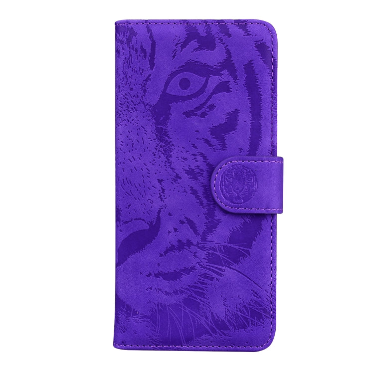 For Google Pixel 9 Tiger Embossing Pattern Flip Leather Phone Case(Purple) by buy2fix