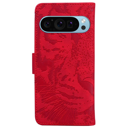 For Google Pixel 9 Pro 5G Tiger Embossing Pattern Flip Leather Phone Case(Red) by buy2fix