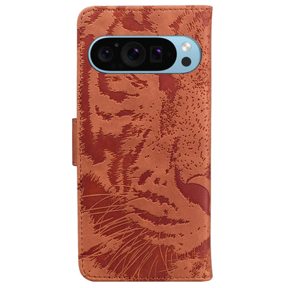 For Google Pixel 9 Pro 5G Tiger Embossing Pattern Flip Leather Phone Case(Brown) by buy2fix