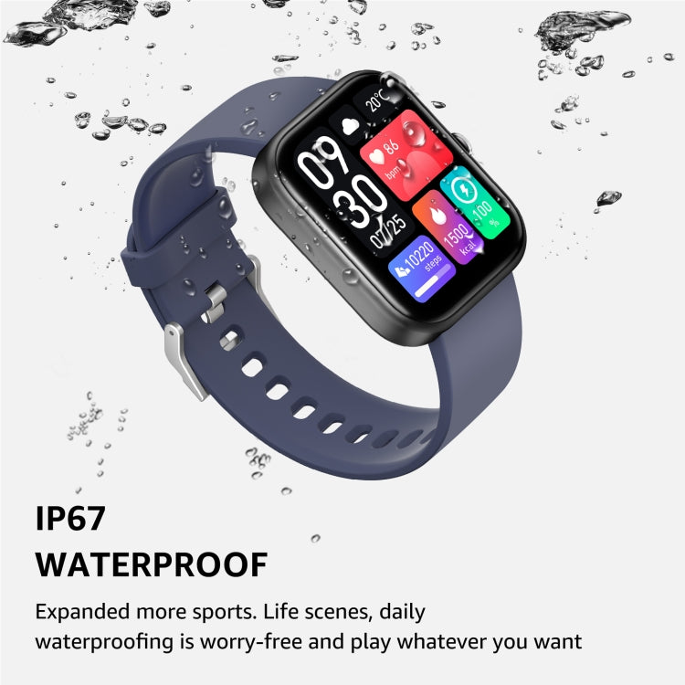 GTS5 2.0 inch Fitness Health Smart Watch, BT Call / Heart Rate / Blood Pressure / MET / Blood Glucose(Blue) by buy2fix