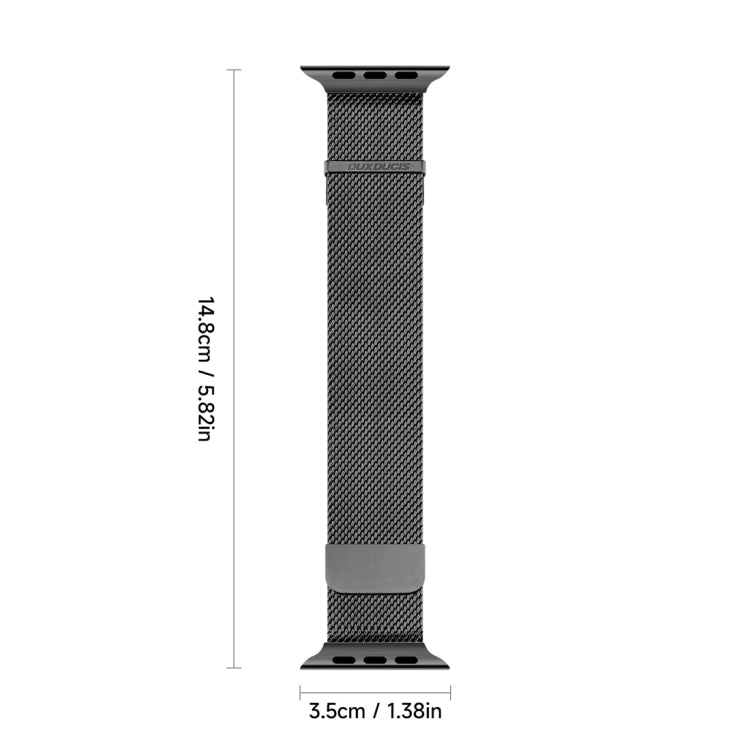 For Apple Watch Series 8 45mm DUX DUCIS Milanese Pro Series Stainless Steel Watch Band(Black) by DUX DUCIS