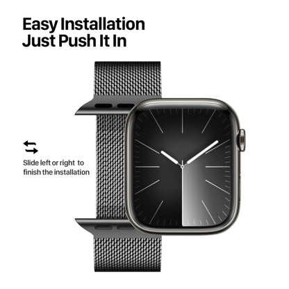 For Apple Watch Series 7 41mm DUX DUCIS Milanese Pro Series Stainless Steel Watch Band(Black) by DUX DUCIS