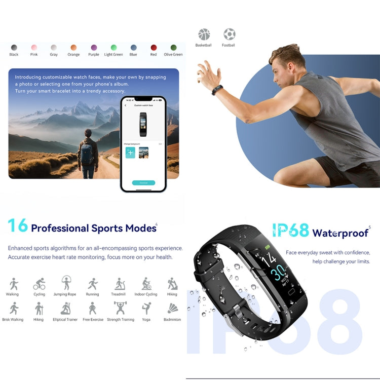 S5-4 Smart Bracelet IP68 Waterproof Heart Rate Sport Fitness Tracker Smart Watch(Blue) by buy2fix