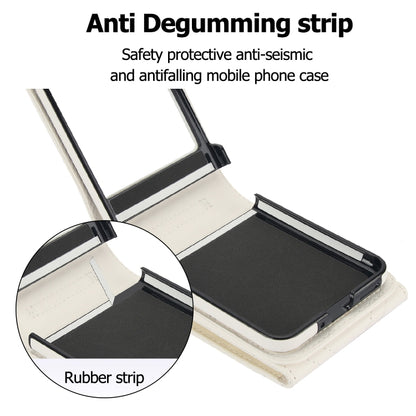 For Motorola Razr 40 Ultra / Razr 2023 V-shaped RFID Card Slot Phone Case with Ring Holder(White) by buy2fix