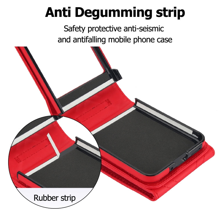 For Motorola Razr 40 Ultra / Razr 2023 V-shaped RFID Card Slot Phone Case with Ring Holder(Red) by buy2fix