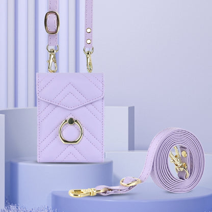 For Motorola Razr 40 Ultra / Razr 2023 V-shaped RFID Card Slot Phone Case with Ring Holder(Purple) by buy2fix