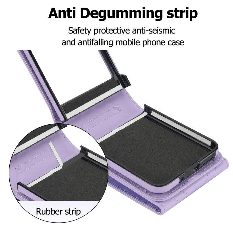 For Motorola Razr 40 Ultra / Razr 2023 V-shaped RFID Card Slot Phone Case with Ring Holder(Purple) by buy2fix