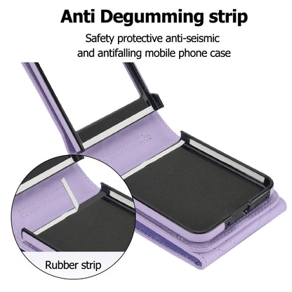 For Motorola Razr 40 Ultra / Razr 2023 V-shaped RFID Card Slot Phone Case with Ring Holder(Purple) by buy2fix