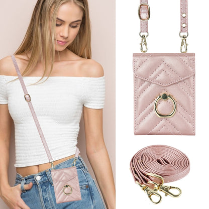 For Motorola Razr 40 Ultra / Razr 2023 V-shaped RFID Card Slot Phone Case with Ring Holder(Rose Gold) by buy2fix