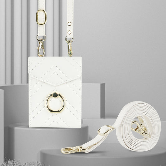 For Motorola Razr 40 V-shaped RFID Card Slot Phone Case with Ring Holder(White) by buy2fix