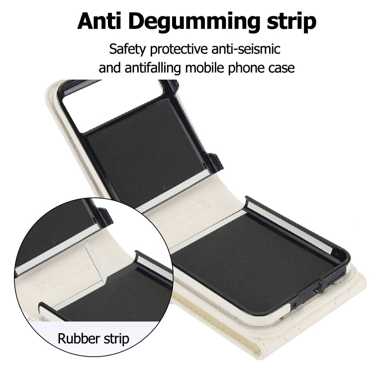 For Motorola Razr 40 V-shaped RFID Card Slot Phone Case with Ring Holder(White) by buy2fix