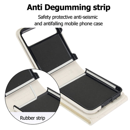 For Motorola Razr 40 V-shaped RFID Card Slot Phone Case with Ring Holder(White) by buy2fix