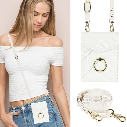 For Motorola Razr 40 V-shaped RFID Card Slot Phone Case with Ring Holder(White) by buy2fix