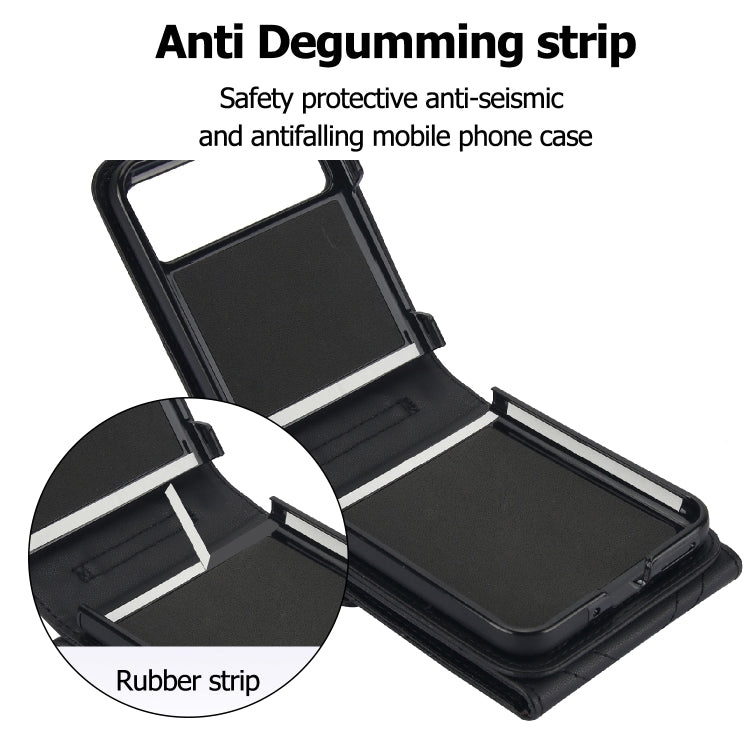 For Motorola Razr 40 V-shaped RFID Card Slot Phone Case with Ring Holder(Black) by buy2fix